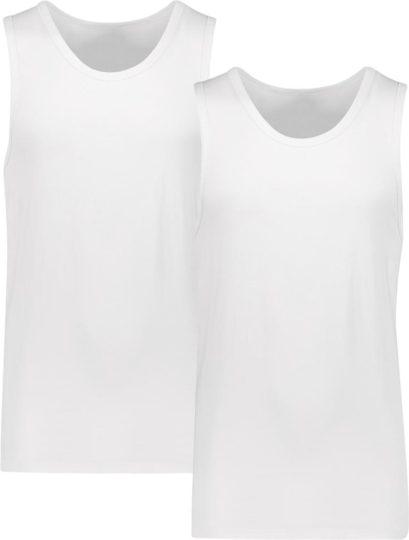 2-pak Bambus Tanktoppe til Mænd - Hvid