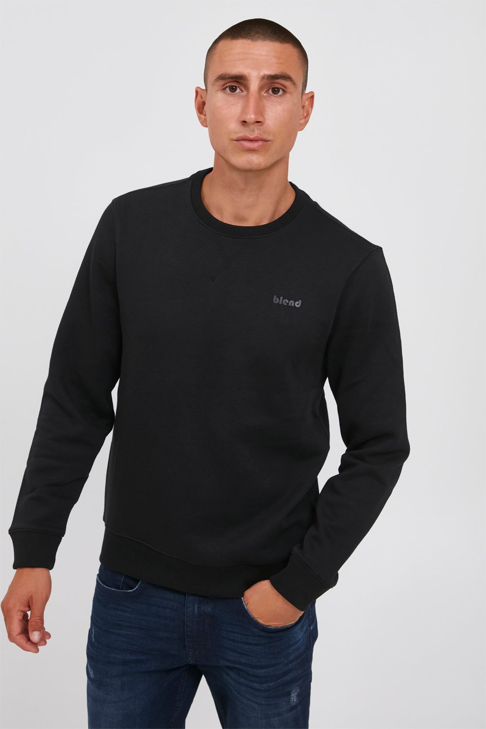 Bhdownton Crew Neck Sweatshirt til Mænd - Sort Udsalg