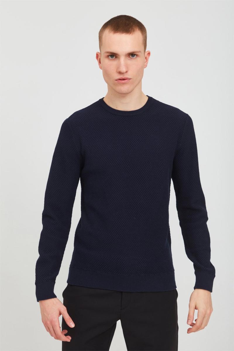 Cfkarlo Struktureret Crew Neck Sweater - Navy Blazer