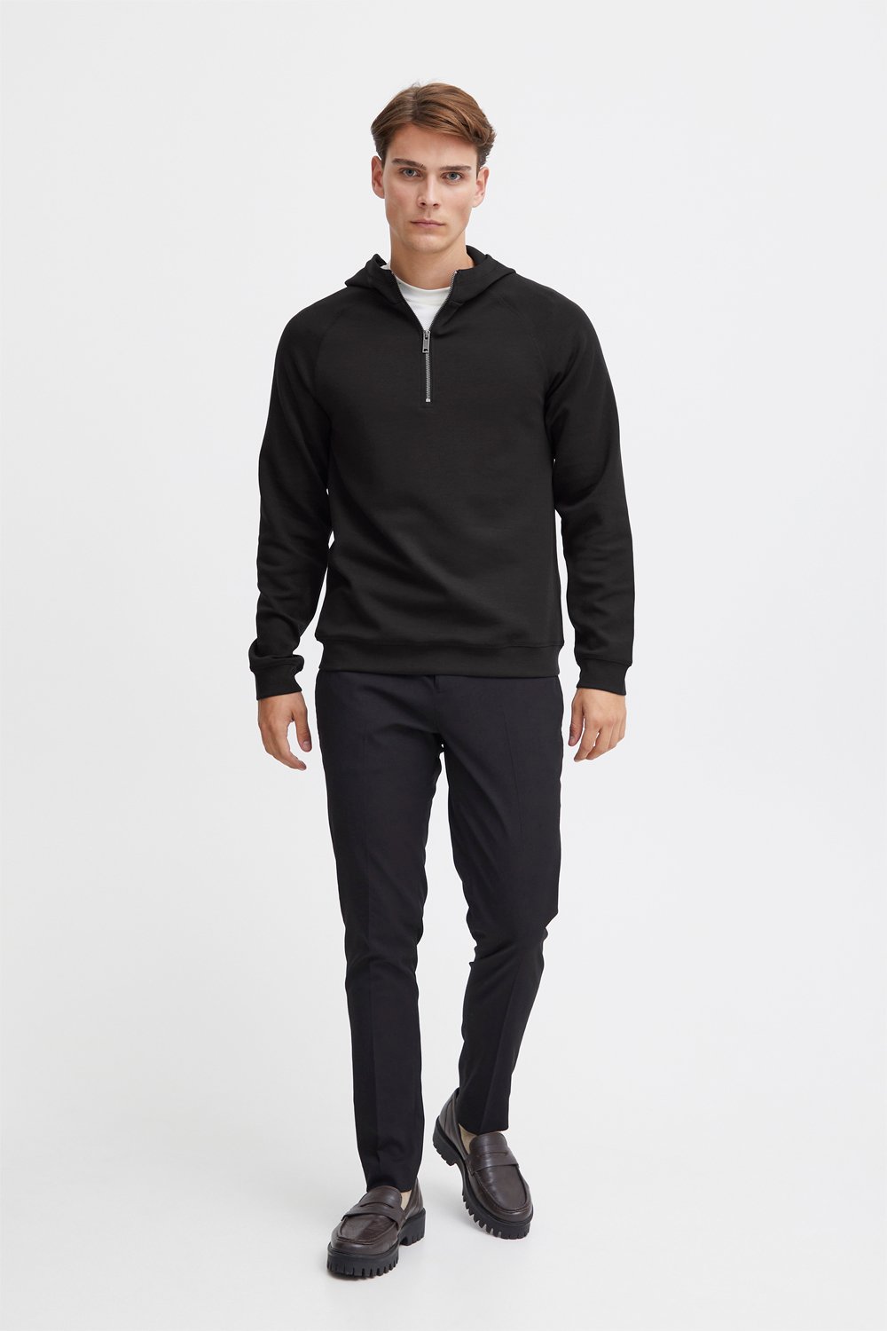 Cfsigurd 0096 Halfzip Hoodie - Herre i Sort fra Casual Friday