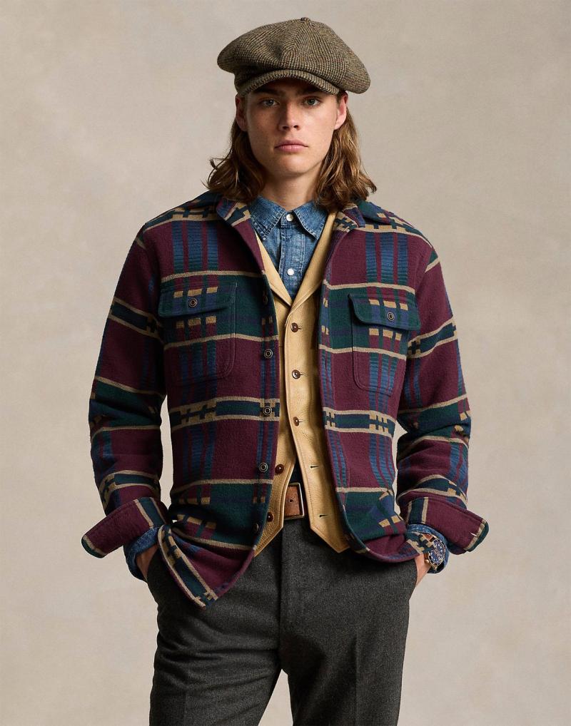 Flannel Jacquard Overshirt fra Polo Ralph Lauren - Udsalg!