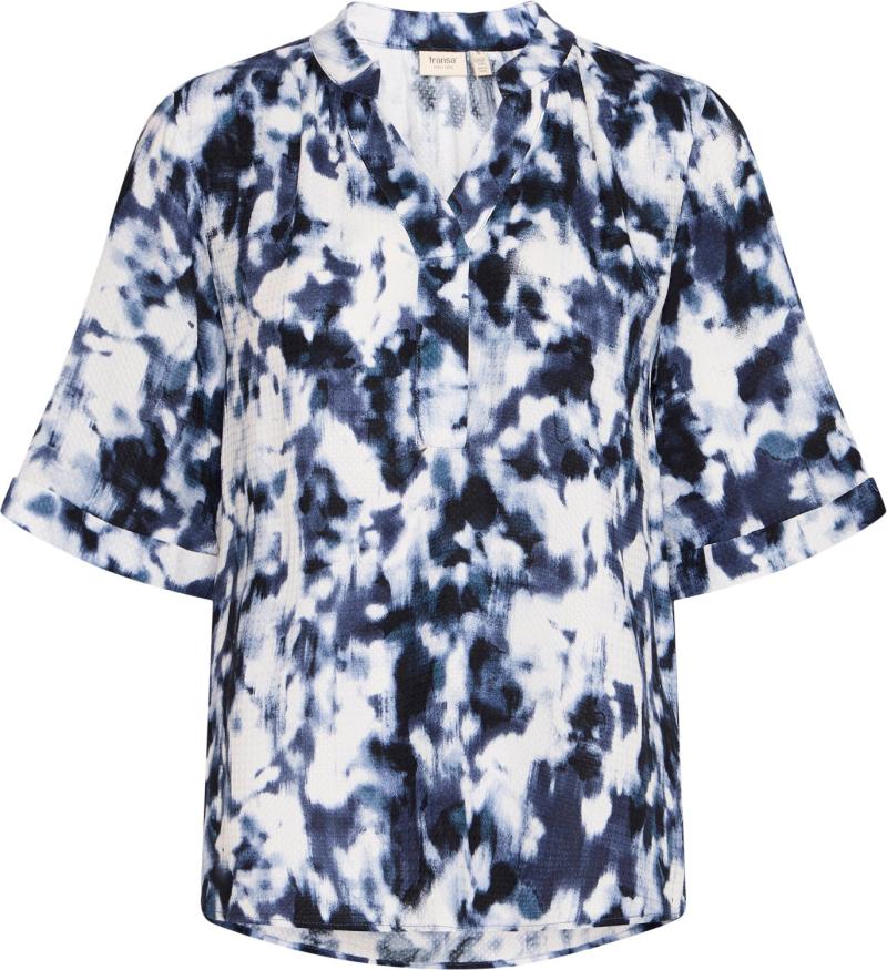 Froline BL 5 Blå Kortærmet Bluse til Dame - Relaxed Fit
