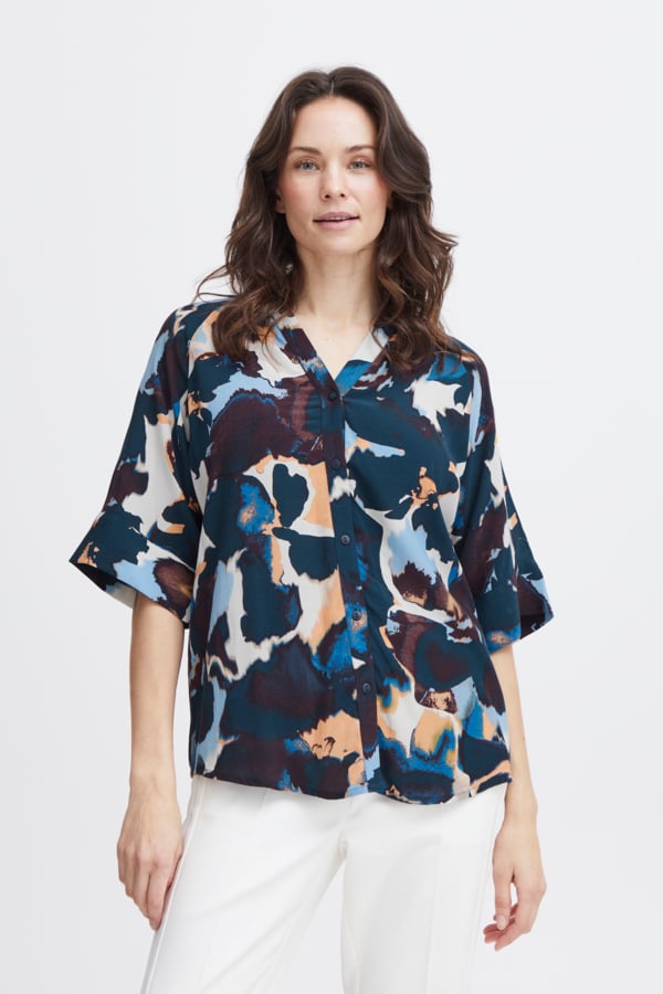 Frtaya SH 1 Kortærmet Bluse i Beaucoup Blue