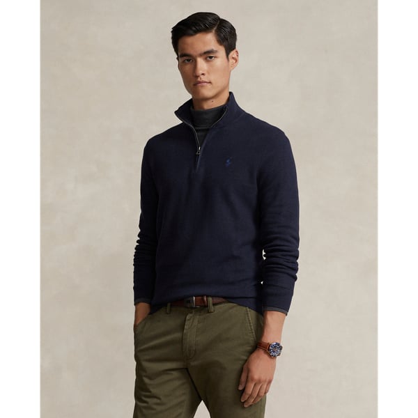 Polo Ralph Lauren Meshknit Cotton Trøje på tilbud!