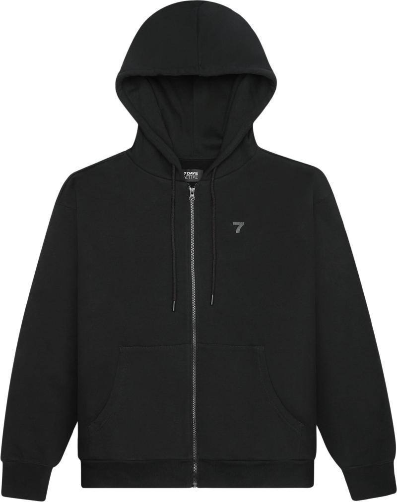 Økologisk Fullzip Hoodie i Sort fra 7 Days Active