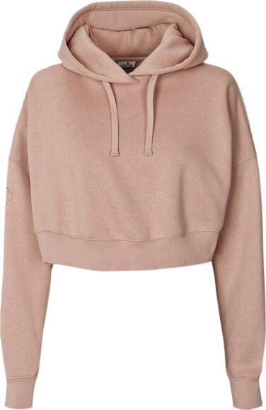 Trendy Oversized Crop Hættetrøje i Lyserød til Damer