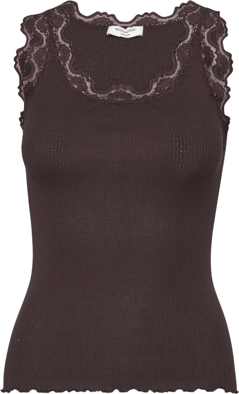 Silketop med blondekant fra Rosemunde - Elegant og feminin