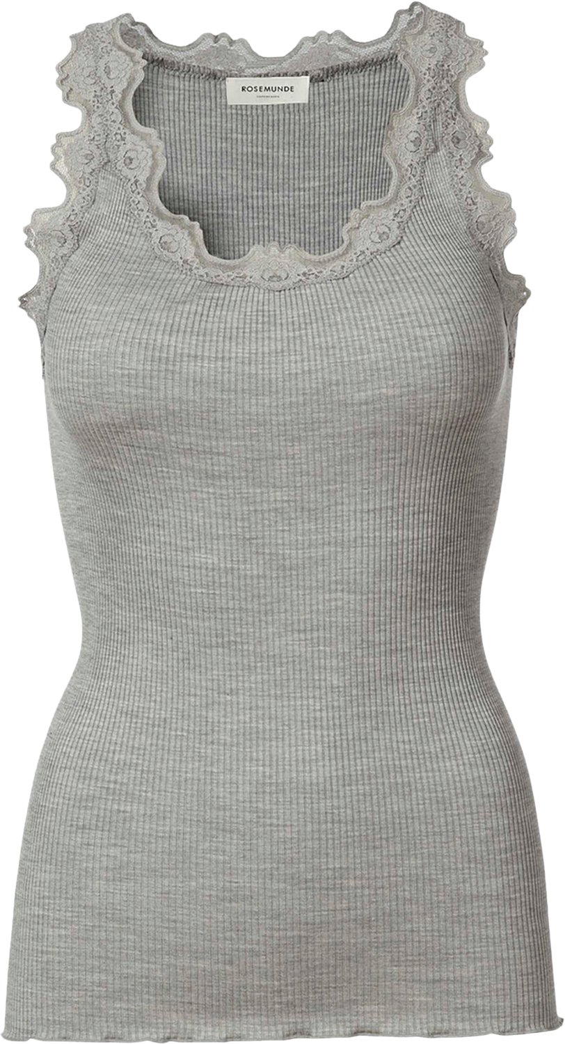 Silketop med Blondekant - Elegant Dame Top fra Rosemunde