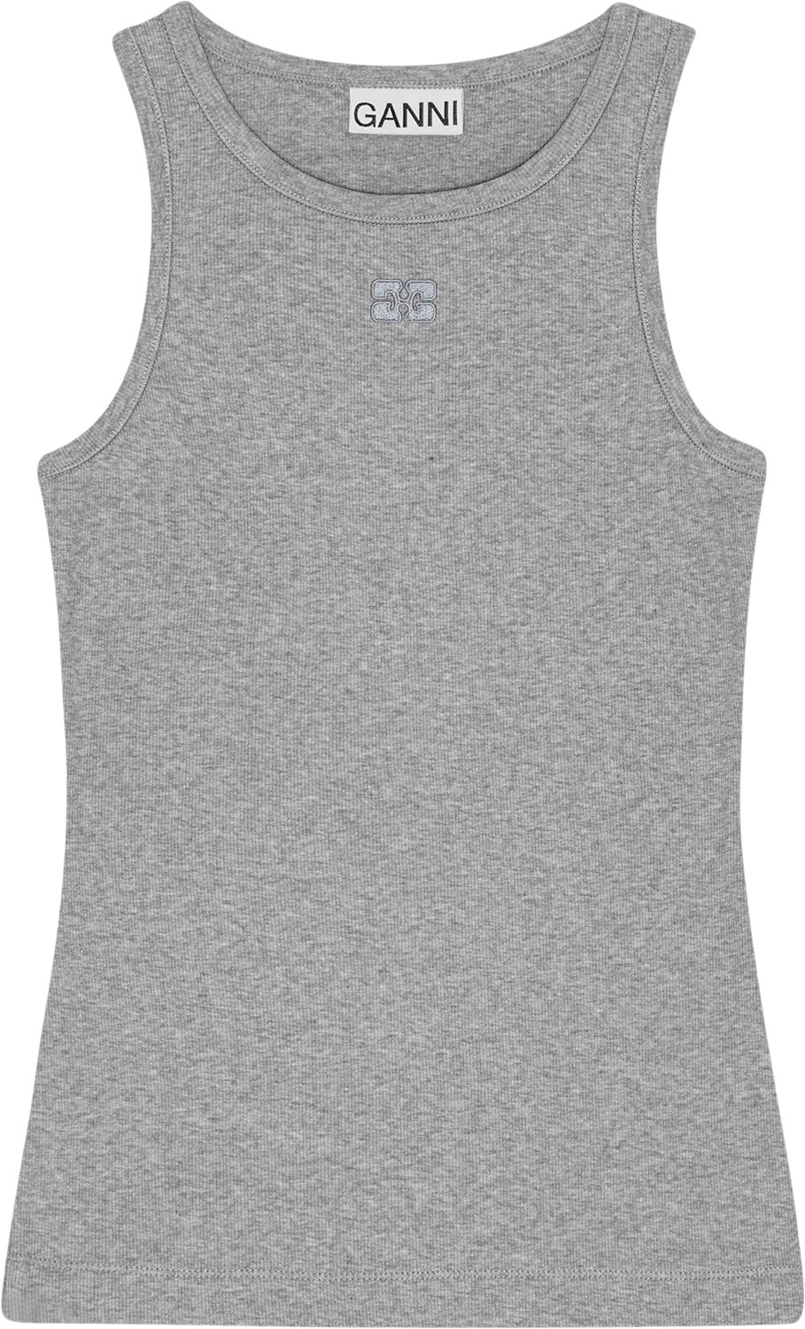 Blød bomulds rib tanktop fra Ganni - Paloma Melange