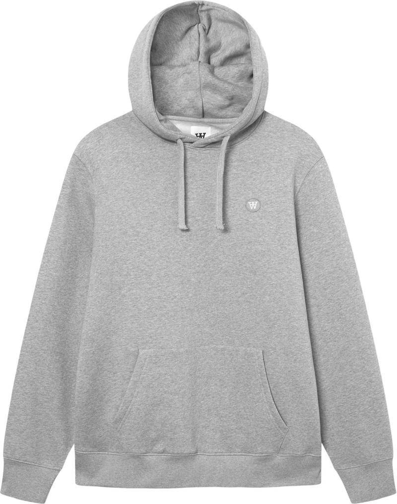 Wwash Hoodie i Lys Melange Grå fra Wood Wood