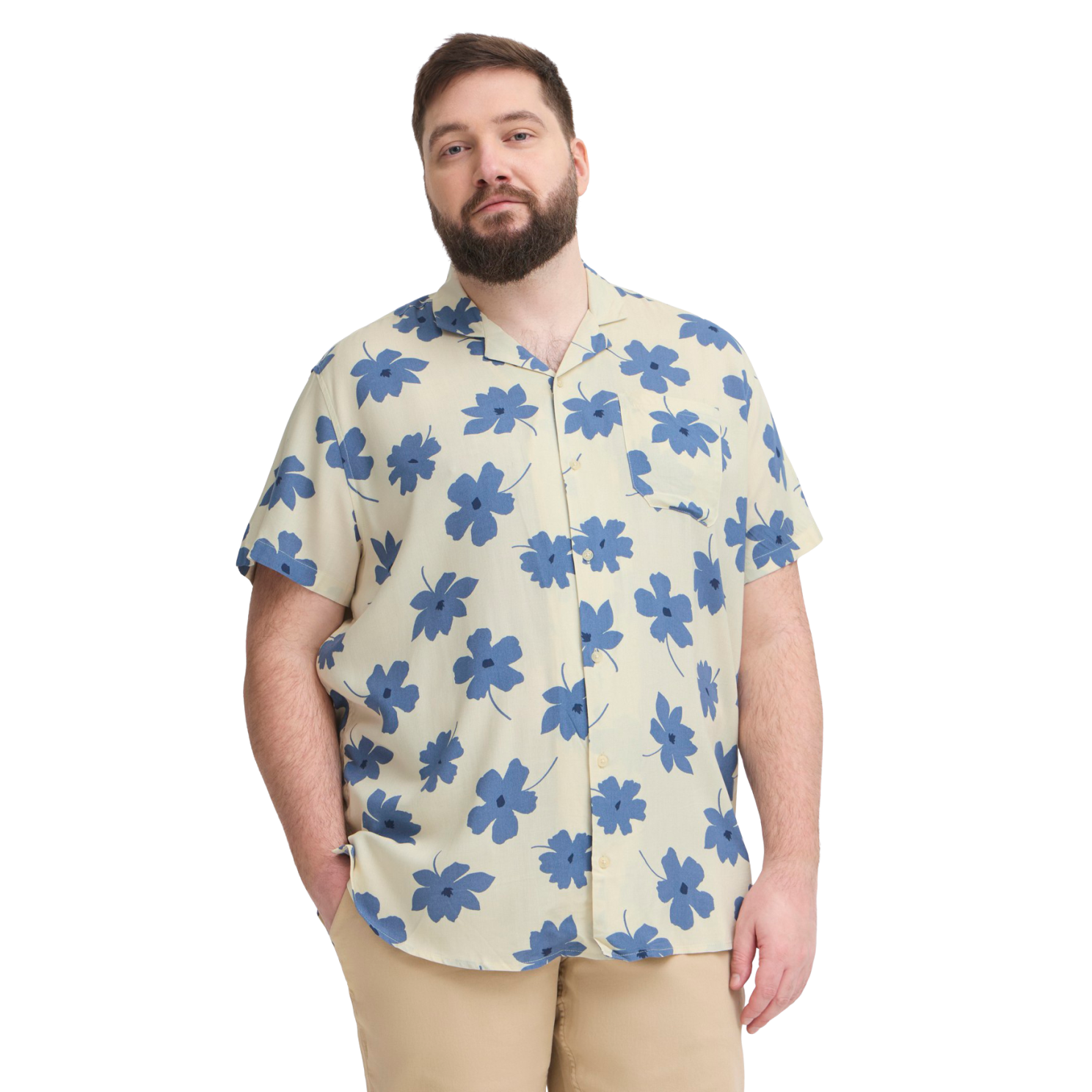 Blend Herre Kortærmet skjorte - Bleached Sand - 6XL