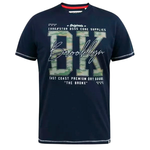 D5555 Hardwick Herre T-shirt Plus Size - Navy - 7XL