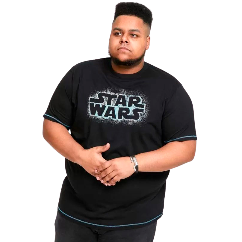 D5555 Star Wars Herre T-shirt Plus Size - Black - 7XL