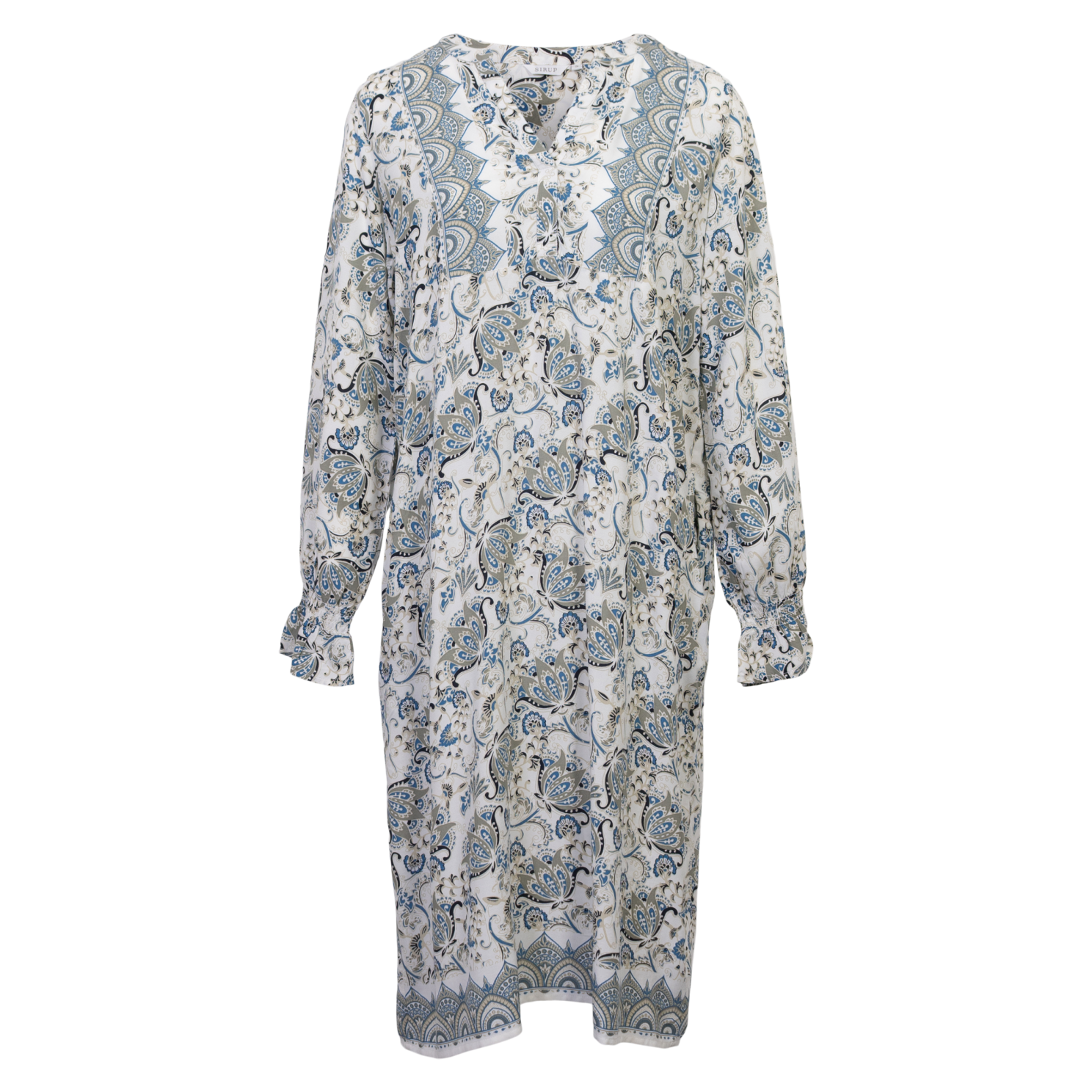 Sirup Dame Kjole - Asparagus AOP - 2XL