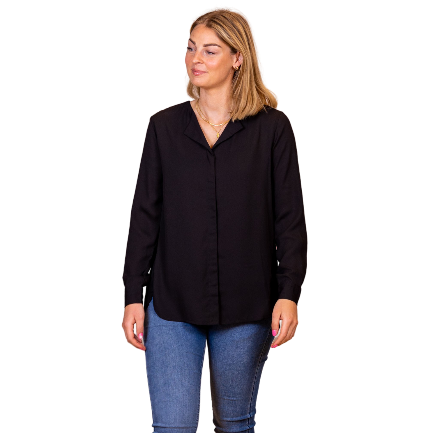Steenholt Clara Dame Bluse - Jet Black - 2XL